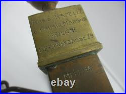 Antique 1916 Brass Bell From The Palace Modena Wein III, Beatrixgasse, Austria