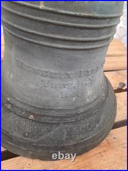 Antique 1918 Meneely Bronze Bell Church School 92lbs