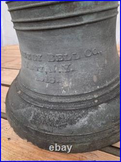 Antique 1918 Meneely Bronze Bell Church School 92lbs