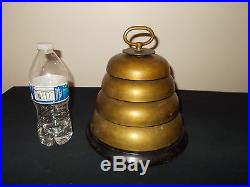 Antique 1930s/40s Brass Huge 4-Tiered Beehive Bell boxing masonic naval fire