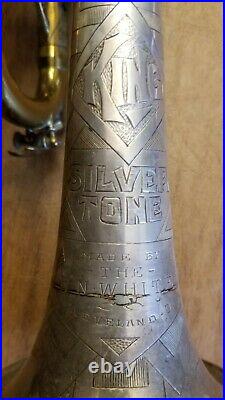 Antique 1935 H. N. WHITE CO. King Silvertone Trumpet #174065 Sterling Silver Bell