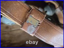 Antique 19 Graduated Brass Petal Sleigh BELLS 90 Double Leather Strap c. 1880s