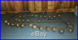 Antique 19th Cent. Brass Sleigh Bells 35 Bells 80 Strap #2 Bells-Strap Broken