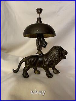 Antique 19th Century Brass lion hotel/desk bell