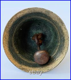 Antique 19th Century Bronze Bell Vintage Hand Bell 3.7/9.5cm 344g