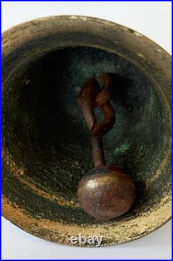 Antique 19th Century Bronze Bell Vintage Hand Bell 3.7/9.5cm 344g