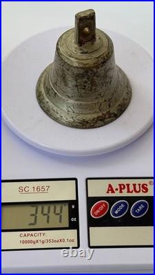 Antique 19th Century Bronze Bell Vintage Hand Bell 3.7/9.5cm 344g