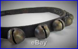 Antique 19th Century Graduated Brass Sleigh Bells on Horse Harness