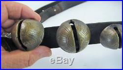 Antique 19th Century Graduated Brass Sleigh Bells on Horse Harness