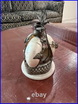 Antique 19th French Rare Bronze & Mother-Of-Pearl Shells Dove Bell Antique 19th French Rare Bronze & Mother-Of-Pearl Shells Dove Bell