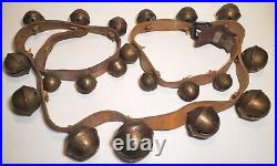 Antique 20 Brass Horse Sleigh Bells Numbered & Etched