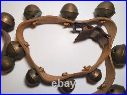 Antique 20 Brass Horse Sleigh Bells Numbered & Etched