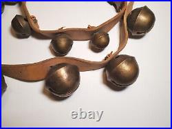 Antique 20 Brass Horse Sleigh Bells Numbered & Etched