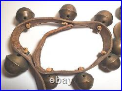 Antique 20 Brass Horse Sleigh Bells Numbered & Etched