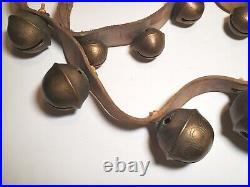 Antique 20 Brass Horse Sleigh Bells Numbered & Etched