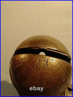 Antique 23 Graduated Petal Design Brass Sleigh Bells 7.5' Leather Strap