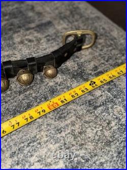 Antique 29 Graduated Sleigh Harness BRASS Bells #1-#15-#1 on DBL Leather Strap