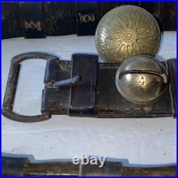 Antique 29 Graduated Sleigh Harness Bells on Original 85 Long Leather Strap