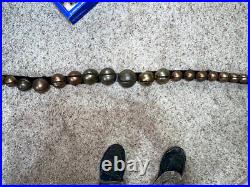 Antique 32 Horse Sleigh Bells Leather strap Brass Heavy Some Numbered Nice Sound
