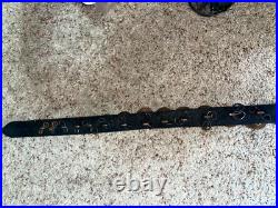 Antique 32 Horse Sleigh Bells Leather strap Brass Heavy Some Numbered Nice Sound