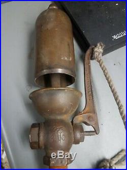 Antique 3 inches LUNKENHEIMER BRASS STEAMPUNK, LOCOMOTIVE, BOAT WHISTLE/BELL