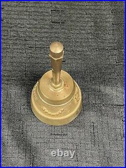Antique 4 Deuchatel Brass Butler Bell with Swiss Coat of Arms Heavyweight