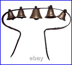 Antique 5 Mounted Horse Bell Chiantel Fondeur Siagnelegier 1878 Sleigh Wagon