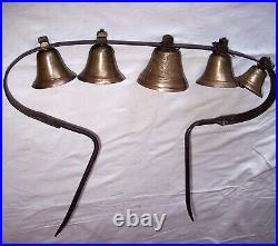 Antique 5 Mounted Horse Bell Chiantel Fondeur Siagnelegier 1878 Sleigh Wagon