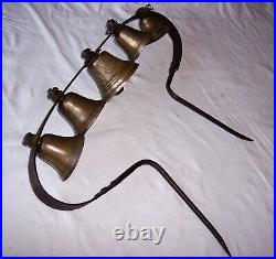 Antique 5 Mounted Horse Bell Chiantel Fondeur Siagnelegier 1878 Sleigh Wagon