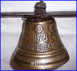 Antique 5 Mounted Horse Bell Chiantel Fondeur Siagnelegier 1878 Sleigh Wagon