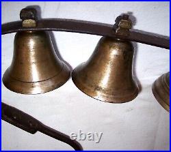 Antique 5 Mounted Horse Bell Chiantel Fondeur Siagnelegier 1878 Sleigh Wagon