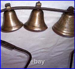 Antique 5 Mounted Horse Bell Chiantel Fondeur Siagnelegier 1878 Sleigh Wagon