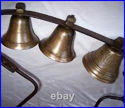 Antique 5 Mounted Horse Bell Chiantel Fondeur Siagnelegier 1878 Sleigh Wagon
