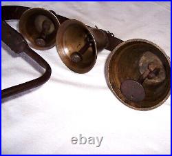 Antique 5 Mounted Horse Bell Chiantel Fondeur Siagnelegier 1878 Sleigh Wagon