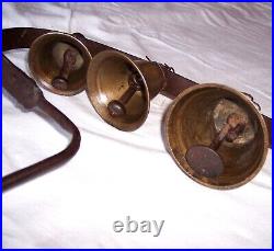 Antique 5 Mounted Horse Bell Chiantel Fondeur Siagnelegier 1878 Sleigh Wagon