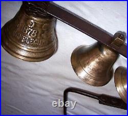 Antique 5 Mounted Horse Bell Chiantel Fondeur Siagnelegier 1878 Sleigh Wagon