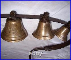 Antique 5 Mounted Horse Bell Chiantel Fondeur Siagnelegier 1878 Sleigh Wagon