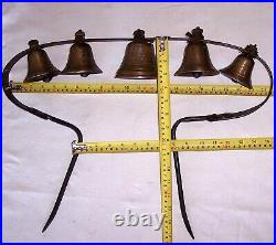 Antique 5 Mounted Horse Bell Chiantel Fondeur Siagnelegier 1878 Sleigh Wagon