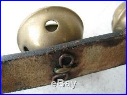 Antique 63 Leather Strap 15 Brass Graduated Numbered Horse Sleigh Bells Jingle