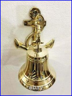 Antique 6 Solid Brass Anchor Ship Bell Ring Home Kitchen Out & Indoor Door Bell