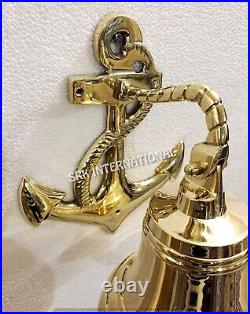 Antique 6 Solid Brass Anchor Ship Bell Ring Home Kitchen Outdoor Indoor Door Bel