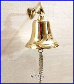 Antique 6 Solid Brass Ship Bell Ring Home Kitchen Outdoor Indoor Door Bell Wall