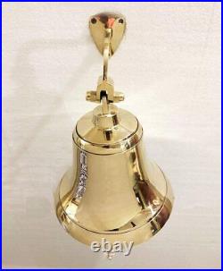 Antique 6 Solid Brass Ship Bell Ring Home Kitchen Outdoor Indoor Door Bell Wall