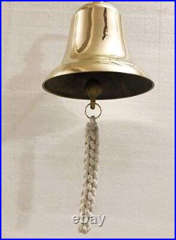 Antique 6 Solid Brass Ship Bell Ring Home Kitchen Outdoor Indoor Door Bell Wall