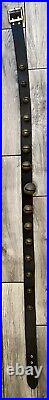 Antique 71 Inch Graduated Size Sleiigh Bells 15 Petal Bells Leather Brass