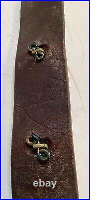 Antique 71 Inch Graduated Size Sleiigh Bells 15 Petal Bells Leather Brass