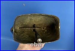 Antique 7 Swiss Bronzed Iron Cow Bell Embroidered Leather Belt Brass Buckle