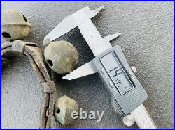 Antique 81 Long Leather Graduating Brass Sleigh Bells Strap 30 Jingle Bells