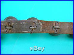 Antique 90 Leather Strap 45 Embossed Brass Horse Sleigh Bells