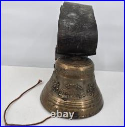 Antique Albertano Frères Swiss Bronze Cowbell with Leather Strap